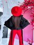 "BLACK SPRITZ" - suede-like jacket